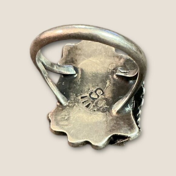 Native American Sterling Silver Ring With Lapis Lazuli Stone 4.75 - Picture 6 of 7